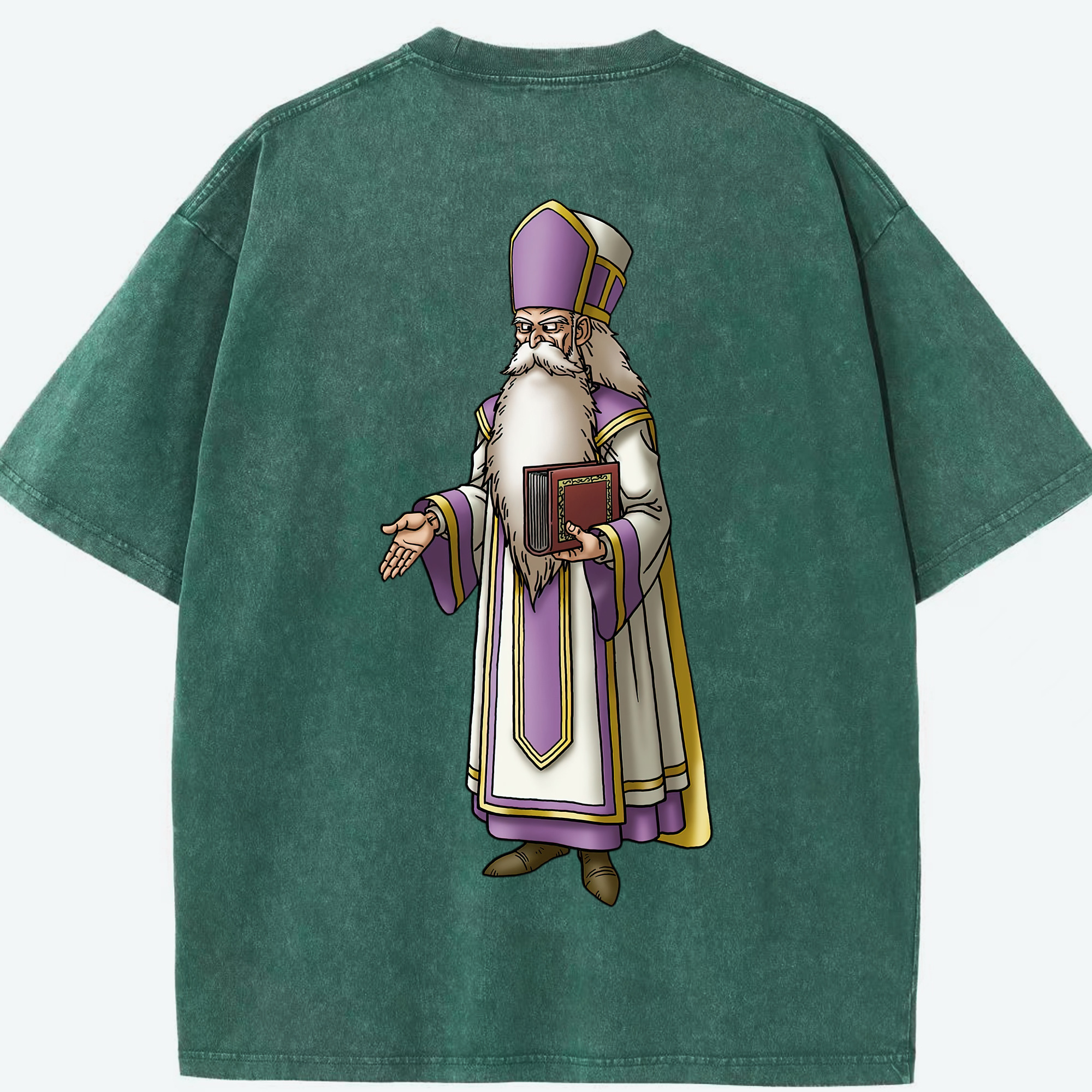 （画像用） ドラゴンクエスト Doragon Kuesuto Dragon Quest 綿100% ヴィンテージ風 半袖Tシャツ（背面プリント）